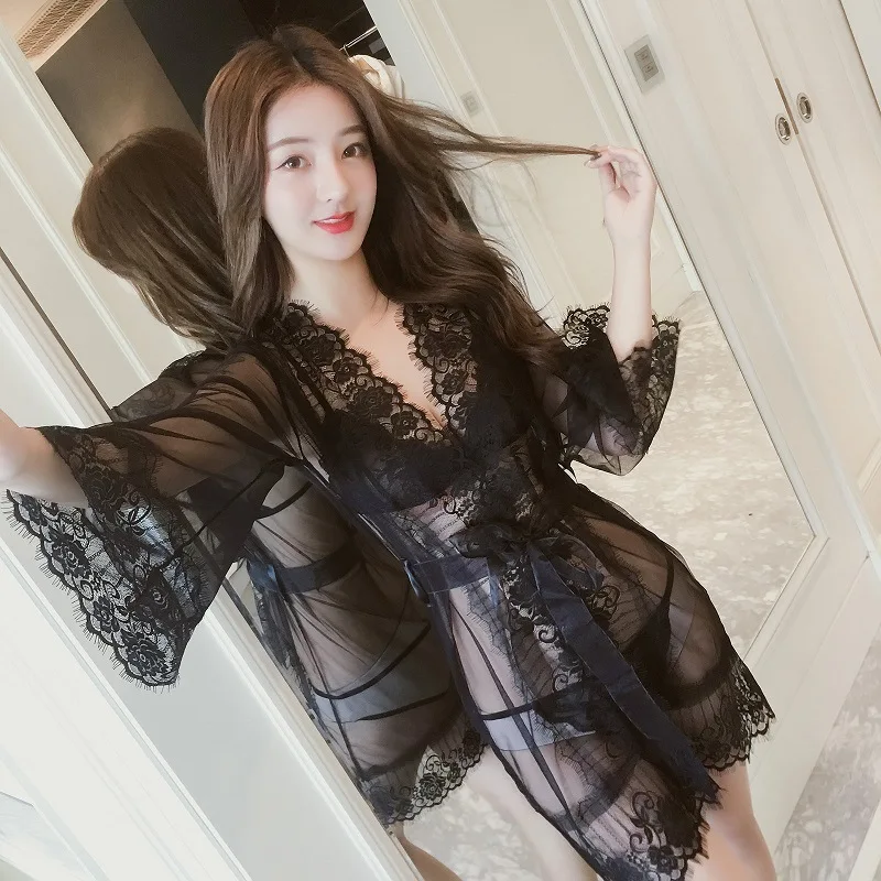 

Sexy Women Lingerie Sets Sling Nightgown Nightdress Net Lace Transparent Underwear SEXI LINGERI UNDERWEAR Sexy Erotic Costumes