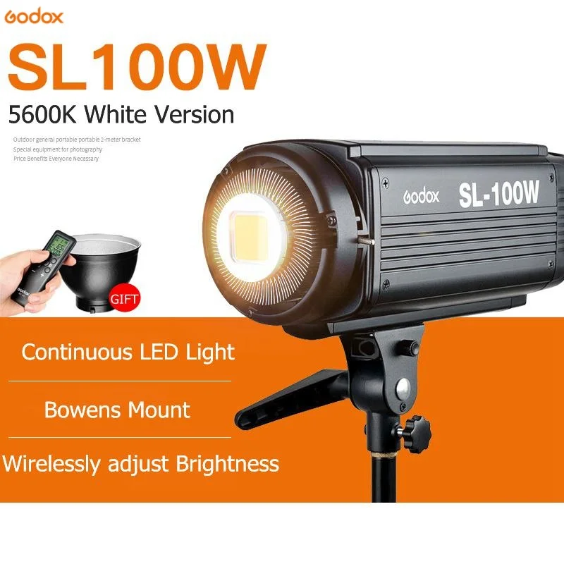 Godox SL-100W 100WS 5600K White Version LCD Panel LED Video Light Continuous Output Bowens Mount Studio Light
Godox SL-100W 100WS 5600K White Version LCD Panel LED Video Light Continuous Output Bowens Mount Studio Light