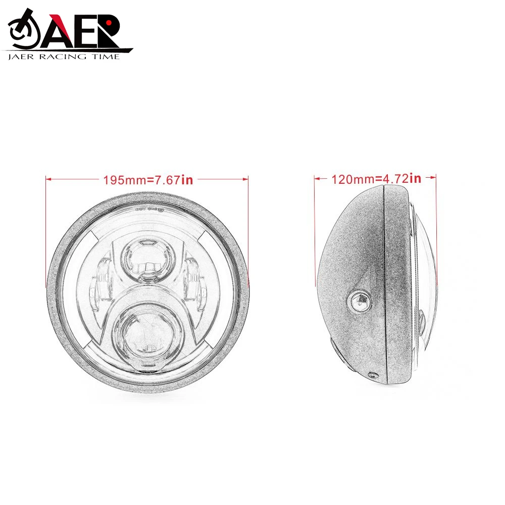 Мотоциклетный светодиодный налобный фонарь JAER 7 5 дюйма с гало Angel Eye DRL световой