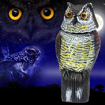 Hunting Decoy Scarer Repeller Pest 360 Rotate Head Owl Bird Scarer Repellent Garden Scare Pest Control Yard Device 
Hunting Decoy Scarer Repeller Pest 360 Rotate Head Owl Bird Scarer Repellent Garden Scare Pest Control Yard Device