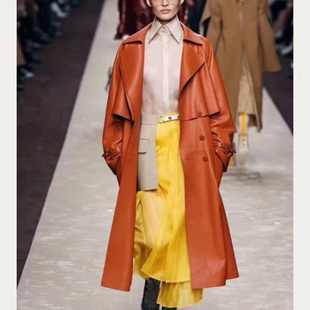 European Style Women Coats Natural 100% Sheepskin Genuine Leather Long Real Sheepskin Windcoat Female
European Style Women Coats Natural 100% Sheepskin Genuine Leather Long Real Sheepskin Windcoat Female