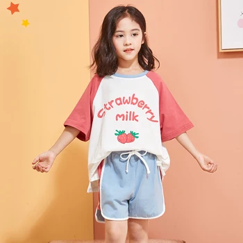 Pajamas kids Girls clothing sets 2020 Summer Casual home suits Girls Sleepwear Short sleeve Thin Cotton tshirts and pants suits
Pajamas kids Girls clothing sets 2020 Summer Casual home suits Girls Sleepwear Short sleeve Thin Cotton tshirts and pants suits