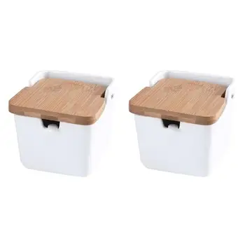 2 Sets Ceramic Square Household Fashion Condiment Containers with Base Holder and Spoons for Seasoning Kitchen Condiment
2 Sets Ceramic Square Household Fashion Condiment Containers with Base Holder and Spoons for Seasoning Kitchen Condiment