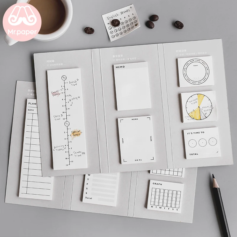 Mr Paper 180pcs/lot Minimalist Style Sticker Set for Diary Creative Folded Memo Pads Notepad Self-Stick Note Writing Memo Pads
Mr Paper 180pcs/lot Minimalist Style Sticker Set for Diary Creative Folded Memo Pads Notepad Self-Stick Note Writing Memo Pads