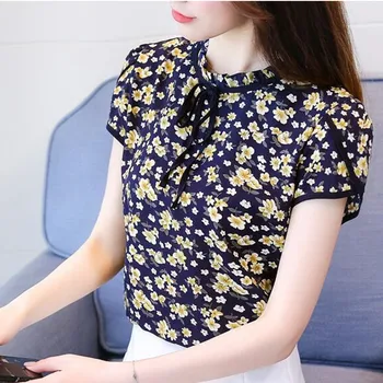 Chiffon Shirt Top Autumn Summer New Ladies Sweet Floral Print Short Sleeve Womens Tops and Blouses Plus Size 3XL
Chiffon Shirt Top Autumn Summer New Ladies Sweet Floral Print Short Sleeve Womens Tops and Blouses Plus Size 3XL