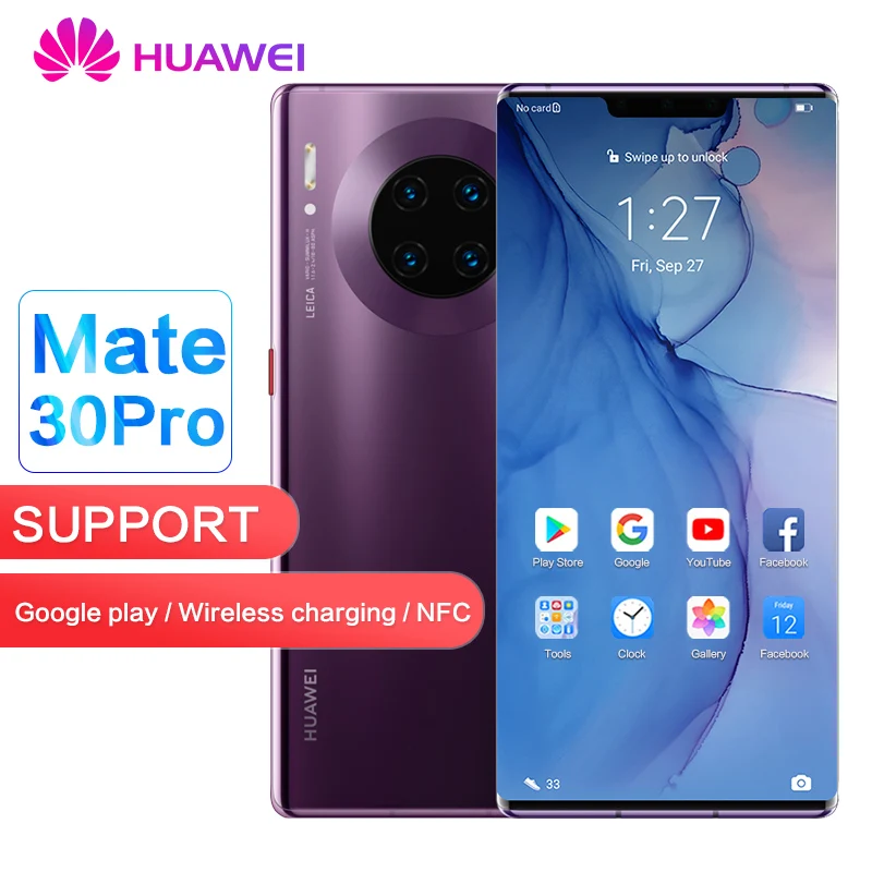 5G Version Huawei mate 30 pro Global ROM Support Google Play NFC 8GB 256GB 40MP 6.53 inch Kirin 990 Octa Core Mobilephone 
5G Version Huawei mate 30 pro Global ROM Support Google Play NFC 8GB 256GB 40MP 6.53 inch Kirin 990 Octa Core Mobilephone