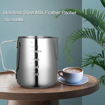 Stainless Steel Milk Frother Pitcher 20oz/600ML Milk Foam Container Measuring Cups Coffe Appliance
Stainless Steel Milk Frother Pitcher 20oz/600ML Milk Foam Container Measuring Cups Coffe Appliance