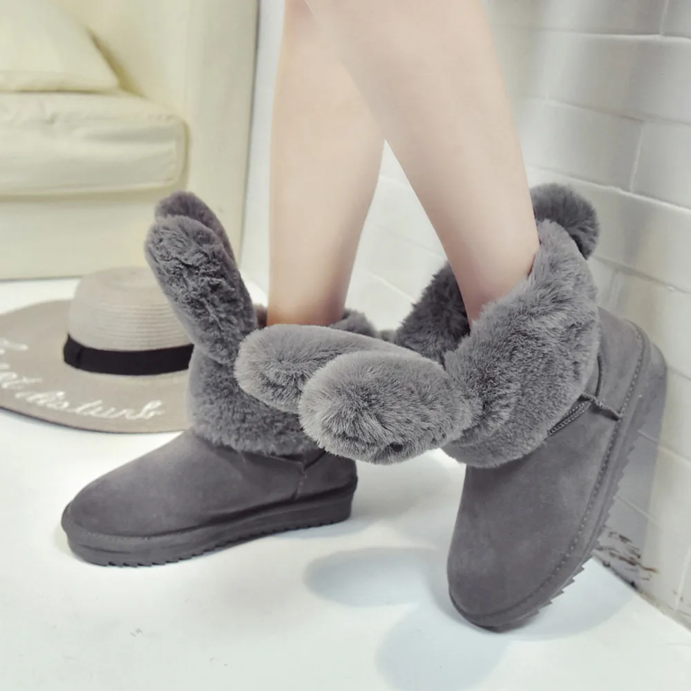 Stylish Foldable Rabbit Ears Snow Boots Women Fashion Keep Warm Plush Solid Color Round Toe Ankle Boots for Women Bottes Femme
Stylish Foldable Rabbit Ears Snow Boots Women Fashion Keep Warm Plush Solid Color Round Toe Ankle Boots for Women Bottes Femme