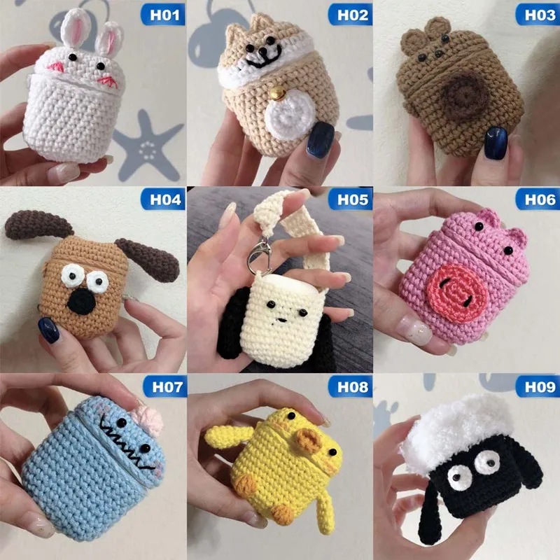 Handmade Cute Cartoon Protective Knitted Case Skin Sweater Cover Silicone Headset Box Knitting Wool Earphone Cover For AirPods
Handmade Cute Cartoon Protective Knitted Case Skin Sweater Cover Silicone Headset Box Knitting Wool Earphone Cover For AirPods