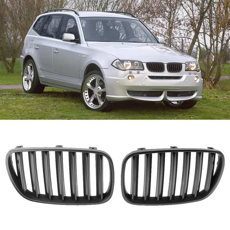 Matte Black Front Bumper Kidney Grille for BMW X3 E83 2007-2010