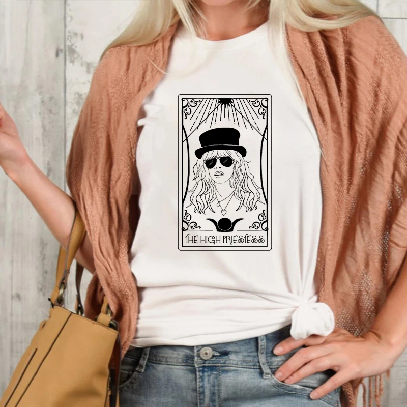 The High Priestess Tarot Card T-shirt Casual Women Short Sleeve Tumblr Hipster Witch Top Tee Shirt
The High Priestess Tarot Card T-shirt Casual Women Short Sleeve Tumblr Hipster Witch Top Tee Shirt