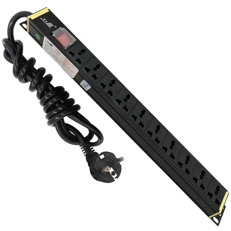 PDU Universal Outlets Switch Network Cabinet Rack 1.5/3M Extension Cord 1.5/2.5 square Aluminum alloy 10 Unit SOCKET
PDU Universal Outlets Switch Network Cabinet Rack 1.5/3M Extension Cord 1.5/2.5 square Aluminum alloy 10 Unit SOCKET