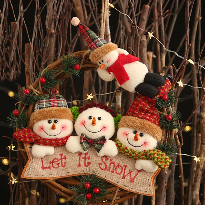 Rattan + Flannel Christmas Rattan Wreaths Pendant Deer Old Man Snowman Xmas Front Door Hanging
Rattan + Flannel Christmas Rattan Wreaths Pendant Deer Old Man Snowman Xmas Front Door Hanging