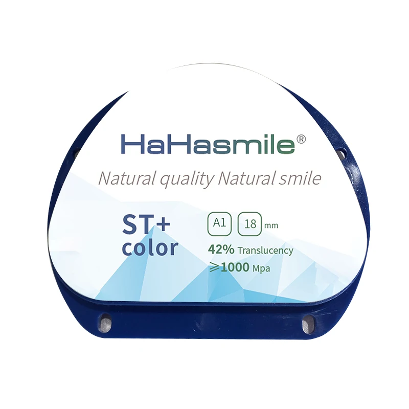 

Hahasmile St+ Color Zirconia Block AG A1 Cad Cam Dental Lab Preshade Zirconia Blank High 42% Translucency Color Zirconia Block