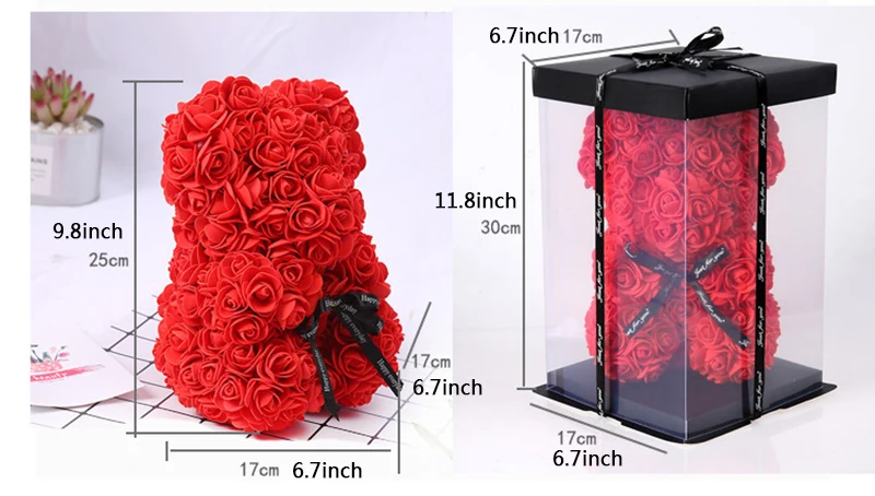 8inch foam rose bear christmas valentines day gift creative new