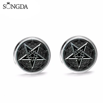 Supernatural Pentagram Wiccan Stud Earrings Gothic Devil's Trap Geometric Art Glass Round Earrings for Men Women Jewelry
Supernatural Pentagram Wiccan Stud Earrings Gothic Devil's Trap Geometric Art Glass Round Earrings for Men Women Jewelry