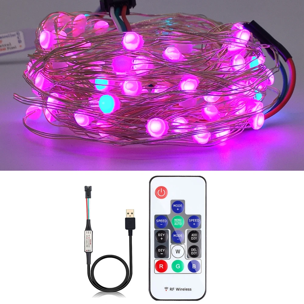 Generic USB SK6812 LED String Christmas Lights For Bedroom WS2812B RGB