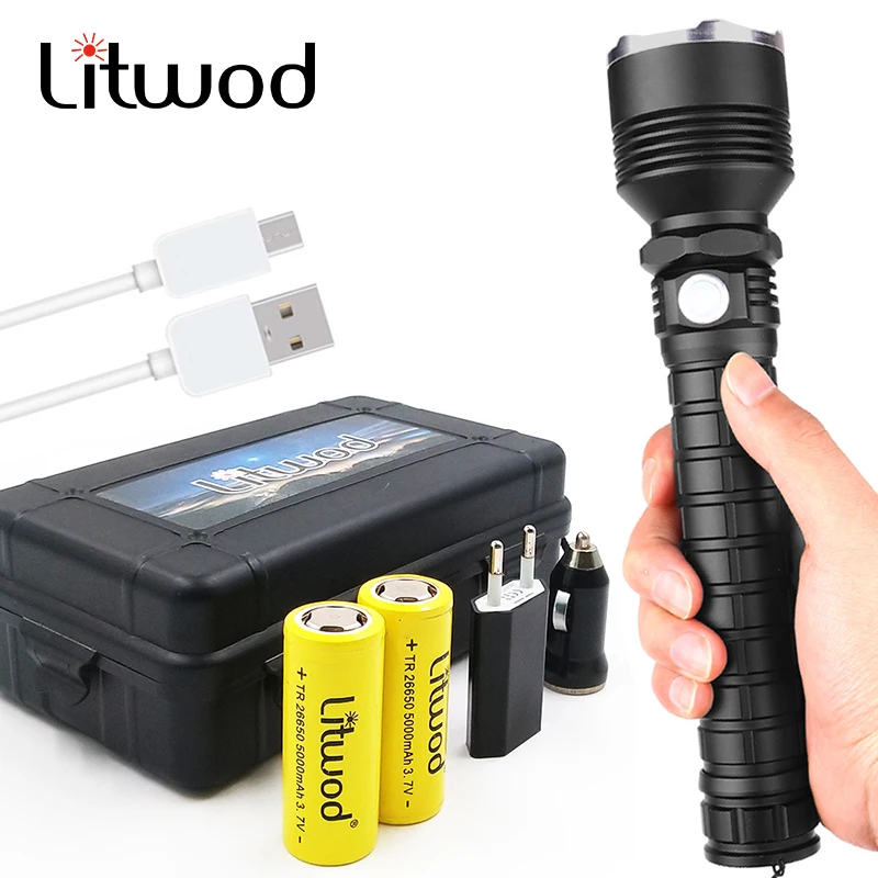 Litwod Z40 80000lm xhp70.2 &xhp50 the most powerful led flashlight 26650 usb torch lantern 18650 hunting lamp hand light
Litwod Z40 80000lm xhp70.2 &xhp50 the most powerful led flashlight 26650 usb torch lantern 18650 hunting lamp hand light