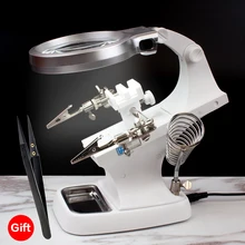 NEW 3 Hand Soldering Iron Stand Welding Tool With Magnifier Illuminated Glasses LED Alligator Clip Holder Clamp Helping Repair
NEW 3 Hand Soldering Iron Stand Welding Tool With Magnifier Illuminated Glasses LED Alligator Clip Holder Clamp Helping Repair