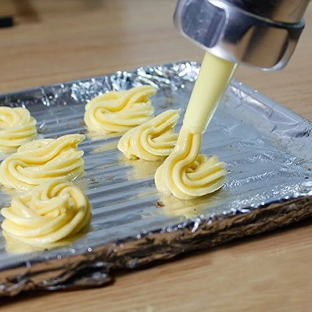 Baking Tools Manual Biscuit Cookie Press Stamps Set Cake Decorating Tools Maker with 4 Nozzles 20 Stainless Steel Cookie Molds
Baking Tools Manual Biscuit Cookie Press Stamps Set Cake Decorating Tools Maker with 4 Nozzles 20 Stainless Steel Cookie Molds