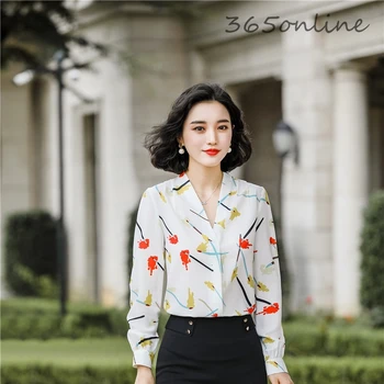 Fashion V-neck Printed Floral Blouses and Shirts Long Sleeve Women Business Work Wear Spring Autumn Shirts Blouse Tops Clothes 
Fashion V-neck Printed Floral Blouses and Shirts Long Sleeve Women Business Work Wear Spring Autumn Shirts Blouse Tops Clothes