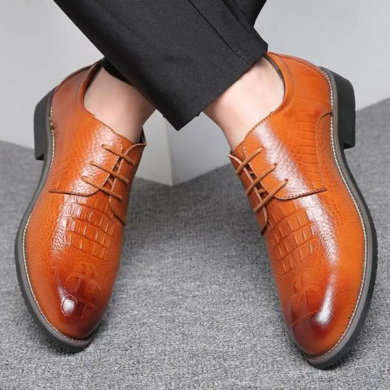 38~48 Large Sizes Genuine Leather Crocodile Skin Suit Shoes Men Pointed Toe Lace Up Derby Shoes Yellow Formal Wedding Dress Shoe
38~48 Large Sizes Genuine Leather Crocodile Skin Suit Shoes Men Pointed Toe Lace Up Derby Shoes Yellow Formal Wedding Dress Shoe