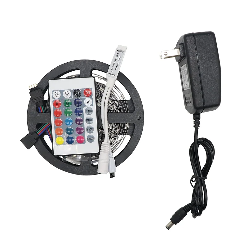 SZYOUMY 5M RGB LED Strip 5050 Non waterproof 150 Leds RGB Tape Ribbon 30leds/m Tiras LED+ 24 Keys RF Remote Controller+2A Power
SZYOUMY 5M RGB LED Strip 5050 Non waterproof 150 Leds RGB Tape Ribbon 30leds/m Tiras LED+ 24 Keys RF Remote Controller+2A Power
