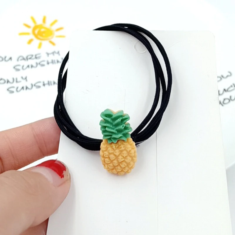 2020 New Small Cute Fruit Ring Temperament Ball Lamb Rope Tie Rubber Band Headwear Rope Hair Accessories For Women Girl