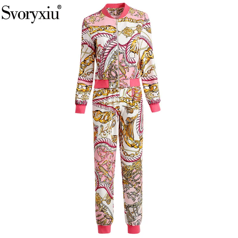 Svoryxiu Designer Autumn Winter Casual Pants Set Women's Fashion Long Sleeve Chain Print Jackets + Elastic Waist Pants Suit
Svoryxiu Designer Autumn Winter Casual Pants Set Women's Fashion Long Sleeve Chain Print Jackets + Elastic Waist Pants Suit