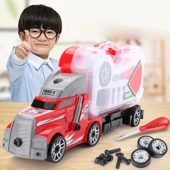 Truck Car toys DIY Disassembly Assembly Container Tractor Model Toy Vehicles Building Block Kids Toy Gift 
Truck Car toys DIY Disassembly Assembly Container Tractor Model Toy Vehicles Building Block Kids Toy Gift