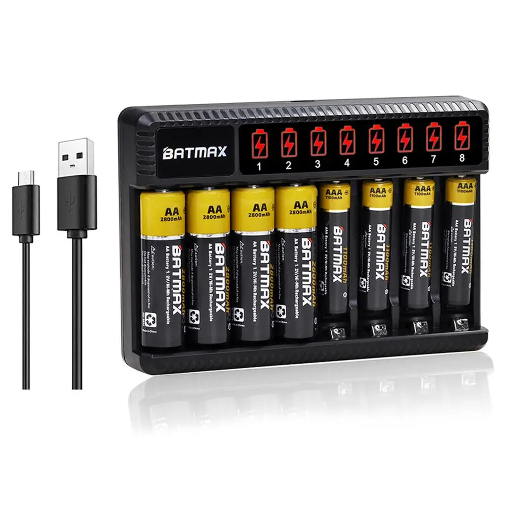 1.2v NIMH AA Battery AA AAA Rechargeable Battery + 8-Slots Charger for Flashlights, Remote controls, Toys Battery
1.2v NIMH AA Battery AA AAA Rechargeable Battery + 8-Slots Charger for Flashlights, Remote controls, Toys Battery