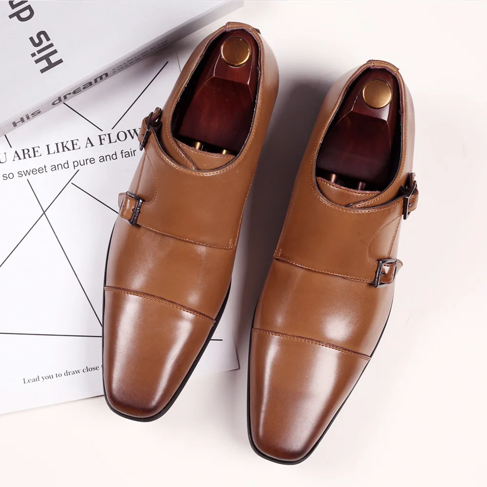 Hpiopl Business Leather Shoes Men's Square Head Dress Shoes Casual Shoes Three Joint Monk Buckle Monks Leather Shoes Men's
Hpiopl Business Leather Shoes Men's Square Head Dress Shoes Casual Shoes Three Joint Monk Buckle Monks Leather Shoes Men's