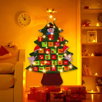 Behogar Felt Advent Calendar Christmas Tree Countdown Hanging Ornaments with String Light for Kids Christmas Wall Decorations
Behogar Felt Advent Calendar Christmas Tree Countdown Hanging Ornaments with String Light for Kids Christmas Wall Decorations