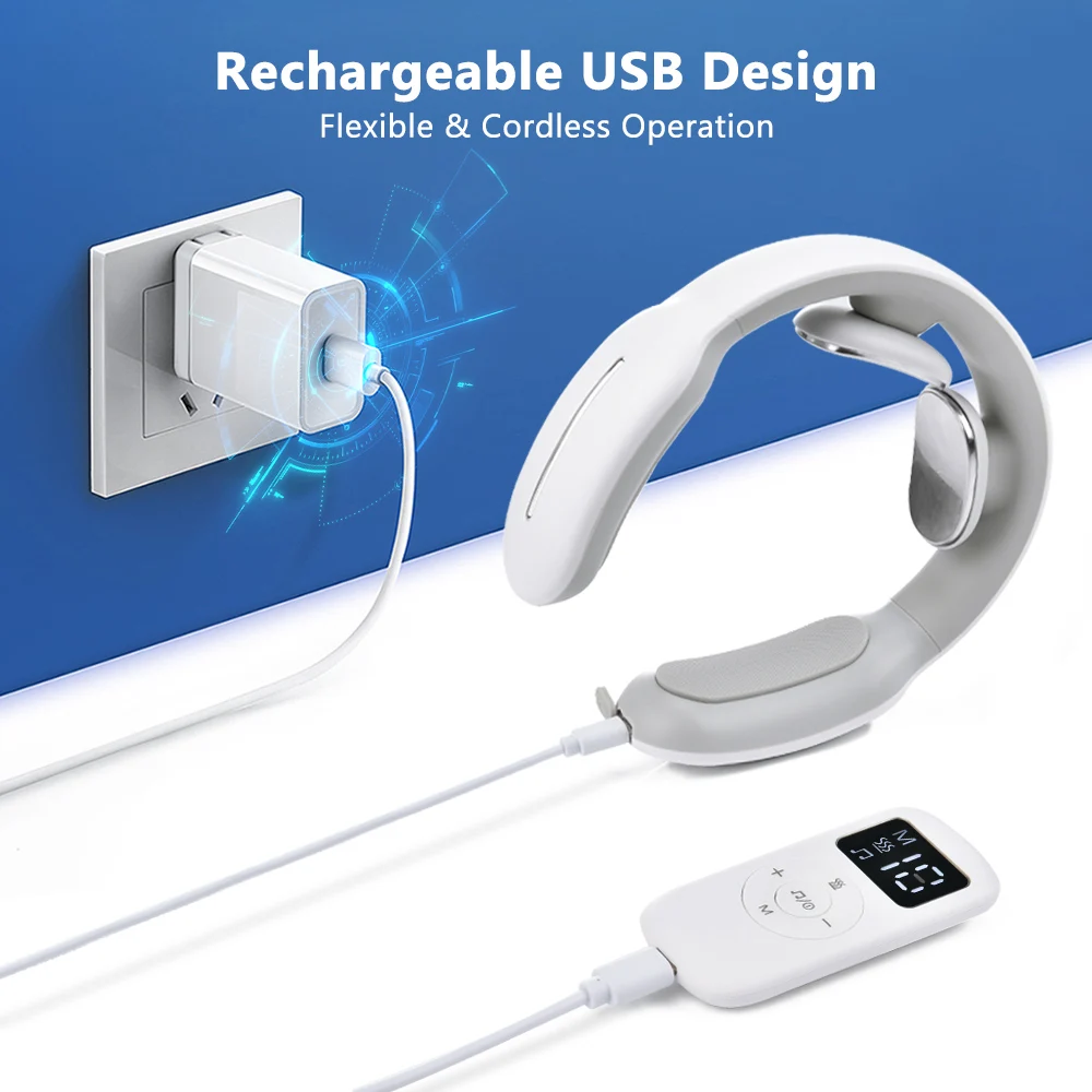 Wireless EMS TENS Pulse Neck Massager Rechargeable USB Cervical Traction Therapy Cervical Vertebra Physiotherapy Pain Relief Wireless EMS TENS Pulse Neck Massager Rechargeable USB Cervical Traction Therapy Cervical Vertebra Physiotherapy Pain Relief