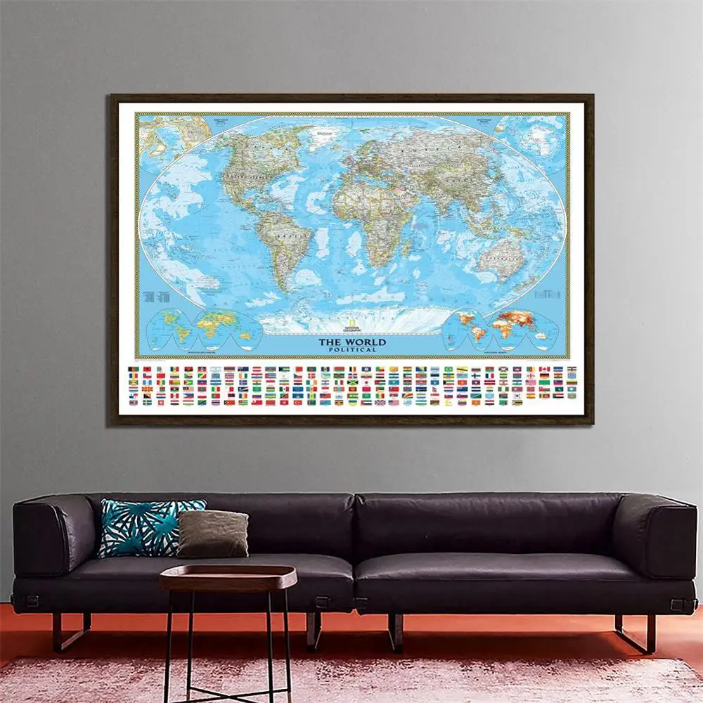 150x225cm The World Political Map With Vegetation Cover And Population Density Goode Projection For Geographic Research
150x225cm The World Political Map With Vegetation Cover And Population Density Goode Projection For Geographic Research