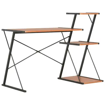 Modern Desk with Shelf Black/Brown Tables for Home and Office Simple Desks Household Writing Table 116x50x93 cm X-shape Legs
Modern Desk with Shelf Black/Brown Tables for Home and Office Simple Desks Household Writing Table 116x50x93 cm X-shape Legs