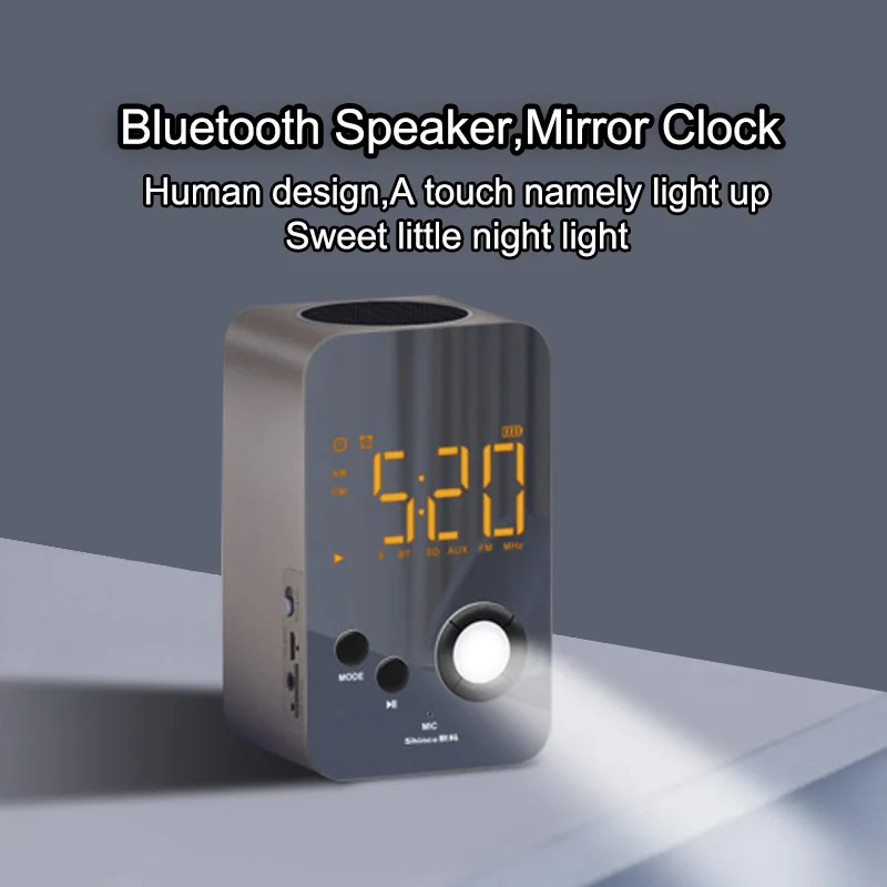 DY38 Wireless Makeup Mirror Speaker Bluetooth Alarm Clock Megaphone with FM Radio Function 2000mAh HiFi Stereo Bass Subwoofer
DY38 Wireless Makeup Mirror Speaker Bluetooth Alarm Clock Megaphone with FM Radio Function 2000mAh HiFi Stereo Bass Subwoofer