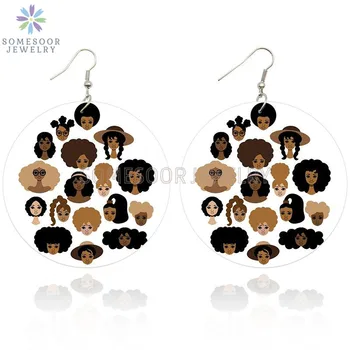 SOMESOOR All My Sisters Afro Natural Hair Art Designs Wood Earrings Both Sides Printed Curls Braid Melanin Girls For Women Gifts
SOMESOOR All My Sisters Afro Natural Hair Art Designs Wood Earrings Both Sides Printed Curls Braid Melanin Girls For Women Gifts