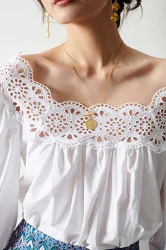 Women Shirt Spring / Summer 2020 Short-sleeved Pleated Lace Trim Puff Sleeve Shirt 27052
Women Shirt Spring / Summer 2020 Short-sleeved Pleated Lace Trim Puff Sleeve Shirt 27052