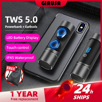 GIAUSA 100% Original Bluetooth Earphone Earphones Wireless Earbuds LED Display Touch Control IPX5 waterproof For IOS Android
GIAUSA 100% Original Bluetooth Earphone Earphones Wireless Earbuds LED Display Touch Control IPX5 waterproof For IOS Android
