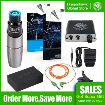 Dragonhawk New Beginner Tattoo Machine Set Kit Motor Rotary Pen Power Needles
Dragonhawk New Beginner Tattoo Machine Set Kit Motor Rotary Pen Power Needles