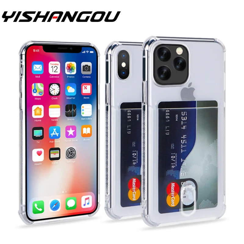 YISHANGOU Card Slots Holder Phone Case For iPhone 11 XR XS Max Clear Silicon Transparent Soft Cover For iPhone 6S 8 7 Plus Capa
YISHANGOU Card Slots Holder Phone Case For iPhone 11 XR XS Max Clear Silicon Transparent Soft Cover For iPhone 6S 8 7 Plus Capa