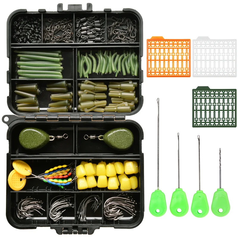 236Pcs Carp Fishing Tackle Terminal End Tackle Box Carp weights Lead Clips Anti tangle sleeves Baiting Needles Quick Links Rig
236Pcs Carp Fishing Tackle Terminal End Tackle Box Carp weights Lead Clips Anti tangle sleeves Baiting Needles Quick Links Rig