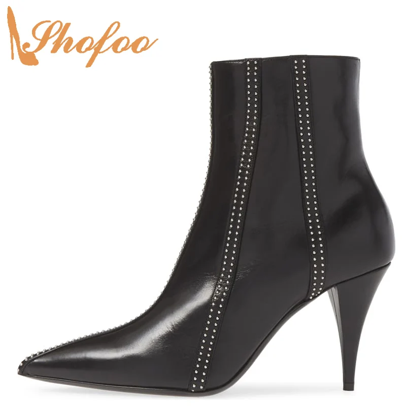 Black Woman Pointed Toe Booties High Kitten Heels Winter Ankle Boots Large Size 11 15 Ladies Fashion Rivet Shoes Mature Shofoo
Black Woman Pointed Toe Booties High Kitten Heels Winter Ankle Boots Large Size 11 15 Ladies Fashion Rivet Shoes Mature Shofoo