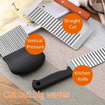 Potato Onion Wave Slicers Wrinkled French Fries Salad Corrugated Cutting Chopped Potato Slices Knife Kitchen Product Gadgets
Potato Onion Wave Slicers Wrinkled French Fries Salad Corrugated Cutting Chopped Potato Slices Knife Kitchen Product Gadgets