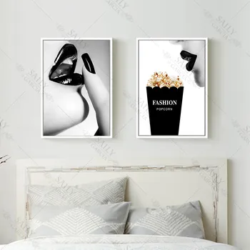 Cuadros Vogue Pop Art Canvas Painting Modern Black and White Woman Lip Print Posters Home Decor Wall Pictures For Living Room
Cuadros Vogue Pop Art Canvas Painting Modern Black and White Woman Lip Print Posters Home Decor Wall Pictures For Living Room