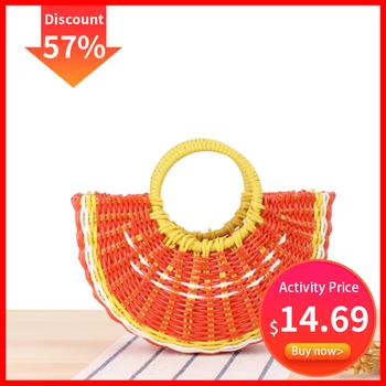 Fruit Shape Beach Bag Weaving Straw Bag Wood Handbags Ladies Round Straw Bags Wrapped Bags Watermelon Shape Casual Tote 
Fruit Shape Beach Bag Weaving Straw Bag Wood Handbags Ladies Round Straw Bags Wrapped Bags Watermelon Shape Casual Tote