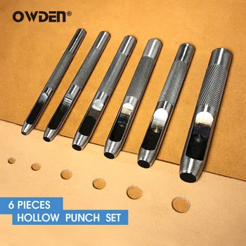 OWDEN 6Pcs Leather Hollow Punch DIY Drilling Hole Punch Set Belt Round Handmade Puncher Leathercraft Punching (1/8" - 5/16)
OWDEN 6Pcs Leather Hollow Punch DIY Drilling Hole Punch Set Belt Round Handmade Puncher Leathercraft Punching (1/8" - 5/16)
