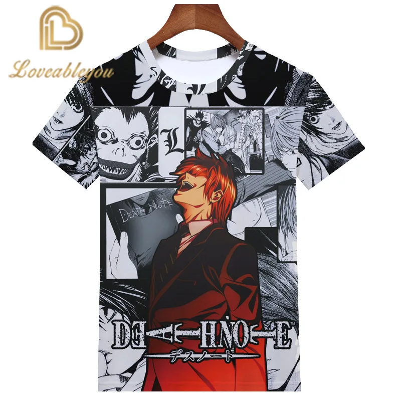 Death Note футболка Shinigami с круглым вырезом Топы Рубашки мужские и женские