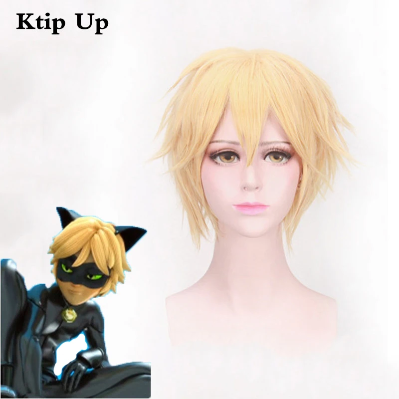 High Quality Anime Ladybug Adrien Cat Noir Cosplay Wig Golden Heat Resistant Synthetic Wigs Party Costume Wig + Wig Cap
High Quality Anime Ladybug Adrien Cat Noir Cosplay Wig Golden Heat Resistant Synthetic Wigs Party Costume Wig + Wig Cap